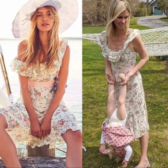 LoveShackFancy Faith Midi Dress in Floral Confetti - Picture 2 of 16